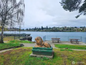 Waterfront walks in the park are peaceful