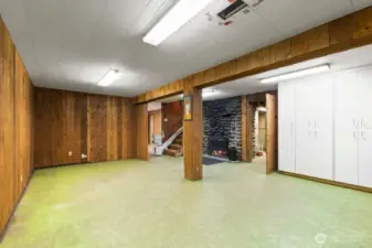 Additional view of the rec. room showing the extra storage space this home has to offer.