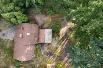 Birds eye view of the property.