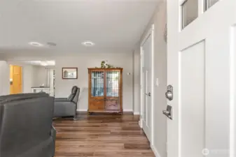 New front entry door and home security system.