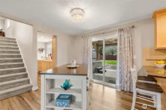 Easy access to covered back patio deck area.