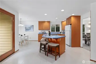 Door to the back yard on your left