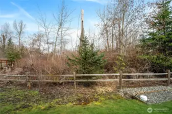 Green space at edge of yard