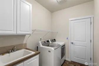 Laundry with sink - appliances stay