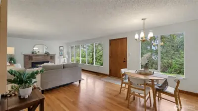 Living and dining room off of entry