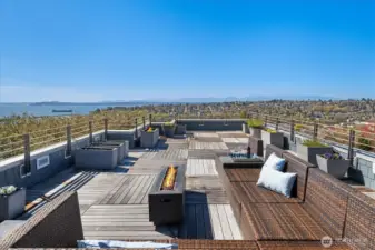 Rooftop deck looking west.