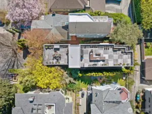 Aerial shot of rooftop