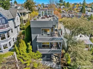 Balconies on the westside of the home