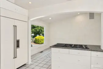 Kitchen with new custom refrigerator