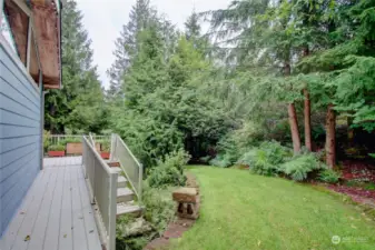 Large yard and trees make this a quiet and peaceful retreat.