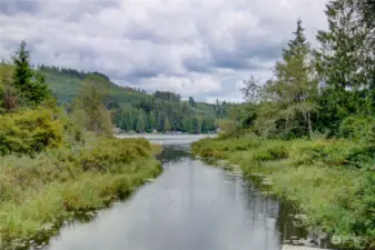 Outlet creek flows into Lake Cavanaugh.