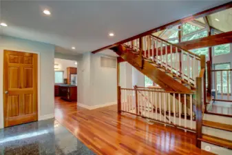 Hardwood Brazilian Cherry Flooring throughout main floor.