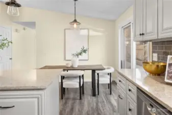 Whether grabbing a quick bite at your kitchen island or enjoying a sit down meal, this open concept home allows for either.