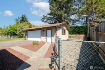 Fenced kennel area