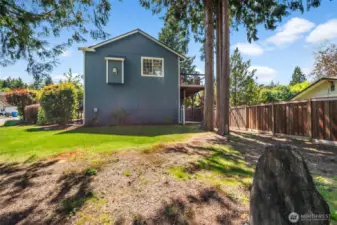 Corner piece of lot is technically HOA property, but is yours to enjoy as open space.