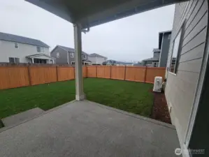 Covered Patio and backyard