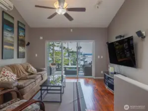 Finished 3 story ADU with 2 bedrooms, 2 car garage. top floor living area  with dining room, kitchen, full bath. Decks  & patios off of the every  floor allow for enjoying the shoreline even more.