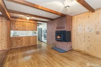 Wood Stove Off Kitchen