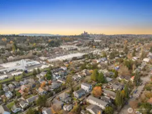 Drone View of Seattle Skyline