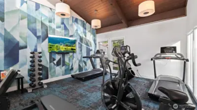 Well-equipped community gym offering convenient on-site fitness options.