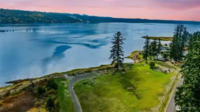 Twilight at the community park overlooking the historic Hood Canal.