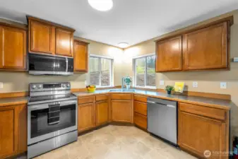 Newer appliances and updated fixtures