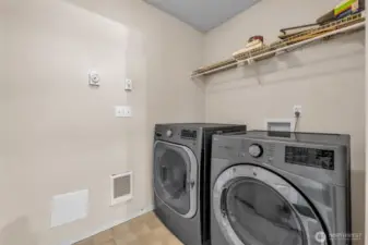Main floor laundry between home and garage.