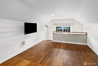 View from upper primary bedroom of stairs leading up to the room. You have the entire upstairs of the home as your private bedroom and bathroom.