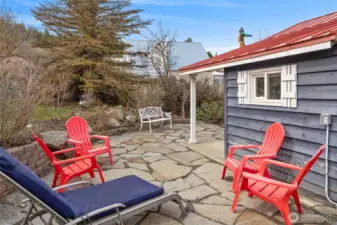 Upper patio is private. Great place for a hot tub or fire pit.