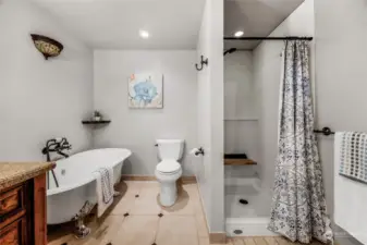 Relax in your luxurious soaking tub