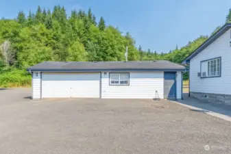 Detached extended 2 car garage.