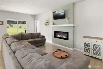 Living room with fireplace.