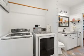 Laundry located in Upstairs Bathroom.