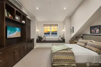 One of three ensuite bedrooms located upstairs.