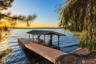 Your own covered dock, is a rare find!  We love that these owners turned it into a Tiki Bar.  Let the good times roll!  The dock is made of state of the art finishes and ready for your boating pleasure.  Deep water moorage for bigger boating dreams!