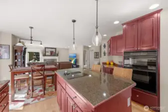 Kitchen looking onto second family area