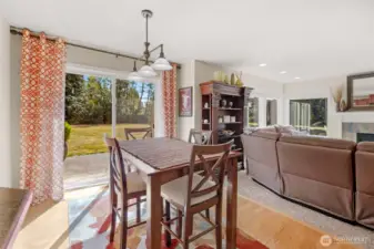 Kitchen eating area with slider to back patio area
