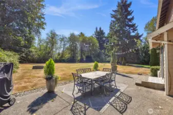Back patio eating directly off of kitchen