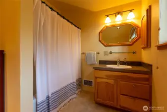 Full bathroom above the garage.