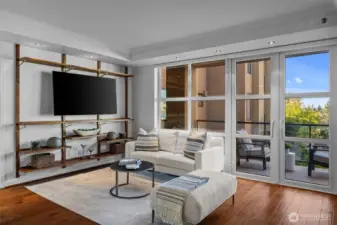 Enjoy seamless indoor-outdoor living with stunning views of the city skyline