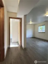 Lower Level from Garage Door
