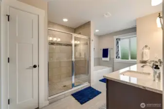 With attached luxurious 5-piece bath....