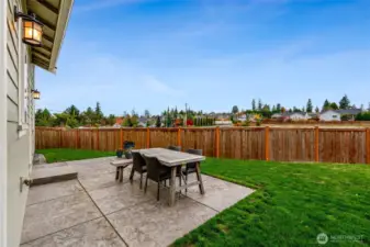 Step out to your private patio...