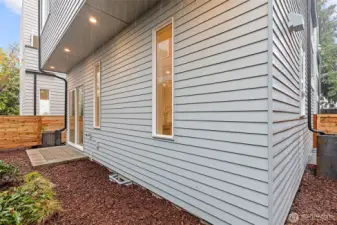 quiet and private backyard