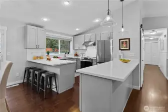 Island seating and plenty of counterspace!