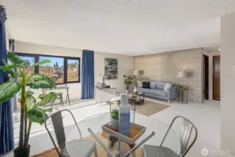 Spacious dining and living room with amazing views