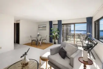 Spacious dining and living room with amazing views