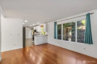 Generous windows to view the picturesque backyard