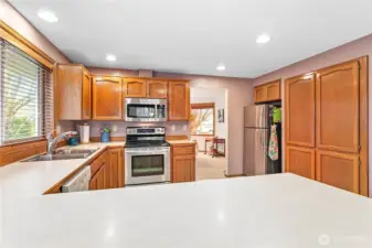 Ample cupboards & storage