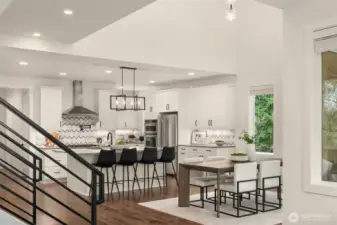 Kitchen and dining area